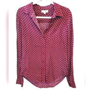 Brooklyn Industries womens button-down blouse Shirt Burgundy XS